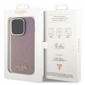 Guess GUHCP15LHDECMP iPhone 15 Pro 6,1 vaaleanpunainen/vaaleanpunainen kovakuori IML Faceted Mirror Disco Iridescent