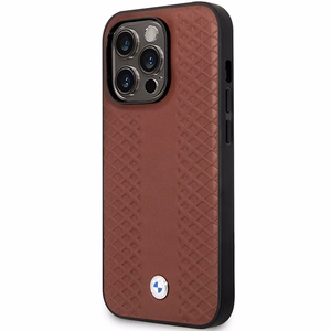 BMW BMHCP14L22RFGR Suojakuori iPhone 14 Pro 6.1" Burgundy/burgundy Nahkainen Diamond Pattern