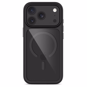 Tech-Protect MagOne CC MagSafe suojakuori ja 2 kpl karkaistuja laseja malleille iPhone 18 Pro / 17 Pro, läpinäkyvä musta