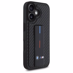 BMW M Grip Stand Smooth and Carbon Suojakuori iPhone 16:lle - Musta