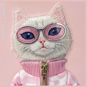 NIMMY Suojakuori COOL&CUTE 2.0 Cat iPhone 15 Pro:lle - vaaleanpunainen