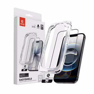 Crong EasyShield 2-Pack tempered-glass screen protectors for iPhone 17e / 16e / 14 / 13 / 13 Pro, 2 pcs.