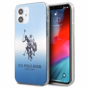 US Polo Assn. Gradient Pattern Collection suojakuori laitteelle iPhone 12 mini, sininen