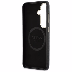 Guess suojakuori Rhinestone Round Logo MagSafe Samsung Galaxy S26:lle musta