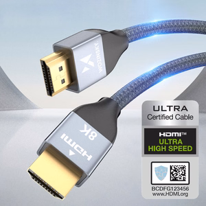 Wozinsky HDMI 2.1 -kaapeli 8K 60 Hz 48 Gbps / 4K 120 Hz / 2K 144 Hz 5 m hopea (WHDMI-50)