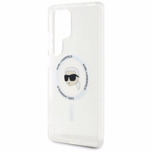 Karl Lagerfeld Button Karl Head Printed Logo MagSafe Suojakuori Samsung Galaxy S25 Ultra Valkoinen