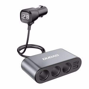 Dudao autolaturi 2x USB / 3x tupakansytyttimen jakaja musta (R1Pro black)