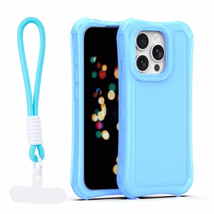 Safepop suojakuori hihnalla iPhone 15 Pro 6,1" sininen