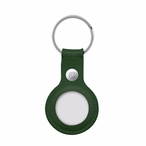 Crong leather protective key-ring case for Apple AirTag 1 / 2, green