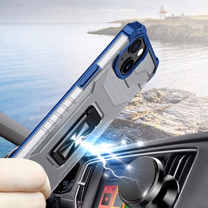 Crystal Ring Case Kickstand Kova Rugged Cover iPhone 13 mini sininen sininen