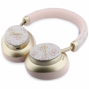 Wireless headphones Guess ENC 4G Gold Script Metal pink