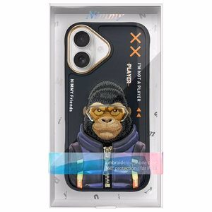 Nimmy Cool&Cute 2.0 Apina Suojakuori iPhone 16:lle - musta