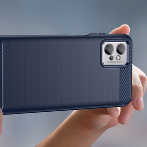 Carbon Case Xiaomi Poco F4 5G joustava silikoni carbon kansi sininen