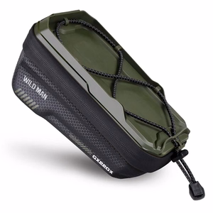 WILDMAN matkalaukku polkupyörän rungolle vetoketjulla, 1L ( 4"- 7"), GX220X, vihreä