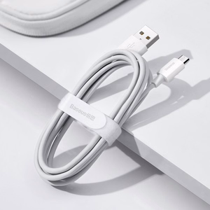Baseus Simple Wisdom Data Cable Kit USB to Micro 2.1A (2PCS/Set) 1.5m White
