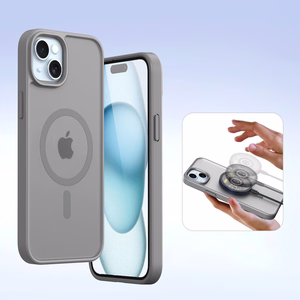 Dux Ducis Lawa Nahkainen Suojakuori iPhone 15:lle - harmaa