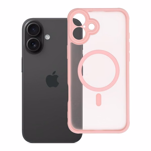 Suojakuori iPhone 16 PLUS:lle Full Matte Mag Cover yhteensopiva MagSafe vaaleanpunainen