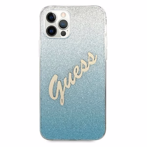 Guess GUHCP12LPCUGLSBL iPhone 12 Pro Max 6.7" sininen/sininen kovakotelo Glitter Gradientti Script