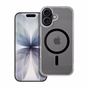 Suojakuori iPhone 17:lle Drop Glue Colorful Ring Mag Cover MagSafe-yhteensopiva musta
