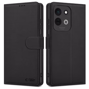 Tech-Protect Wallet -suojakuori Xiaomi Redmi 17 4G / 5G -puhelimelle, musta