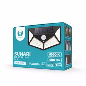 Forever Light Aurinkokenno LED-lamppu SUNARI FLS-65 100*SMD PIR 6W 480lm 6000K 1200mAh Li-Ion