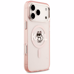 KARL LAGERFELD suojakuori iPhone 17 Pro Max MagSafe-yhteensopiva (KLHMP17XHGCHGKBP, IML Choupette Sketch Logo) pinkki