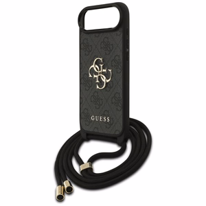 Guess 4G Big Logo Cord Strap Crossbody Suojakuori iPhone Air:lle - Musta