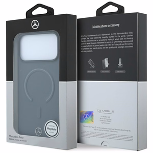 Mercedes Leather 3D MagSafe-suojakuori iPhone 18 Pro / 17 Pro -malleille, antrasiitti