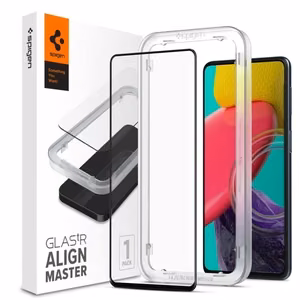 Spigen ALM Glass FC karkaistu lasi Samsung Galaxy M53 5G:lle - musta
