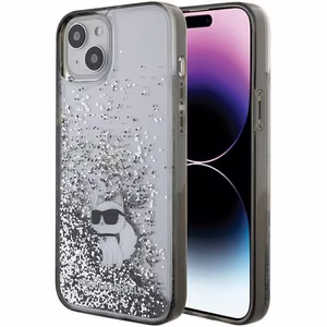 Karl Lagerfeld suojakuori iPhone 15 Plus 6,7 KLHCP15MLKCNSK läpinäkyvä HC LIQ. GLITTER C