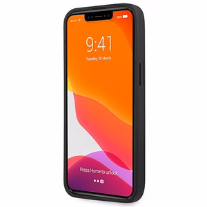 AMG AMHCP14LGSEBK iPhone 14 Pro 6.1 "black / black hardcase Leather Debossed Lines
