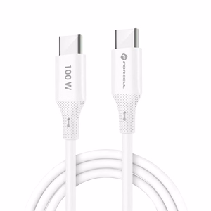 Kaapeli USB C - USB C Forcell F-Energy QC4.0 PD 5A 100W Silicone 1 m C347 valkoinen