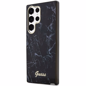 Guess GUHCS23LPCUMAK S23 Ultra S918 musta/musta kovakuori Marble
