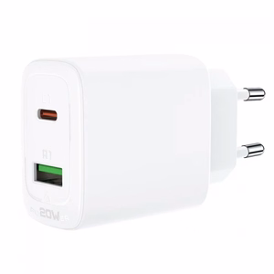 Acefast wall charger USB Type C / USB 20W, PPS, PD, QC 3.0, AFC, FCP white (A25 white)