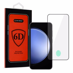 Tel Protect Full Glue 6D Karkaistu lasi Samsung Galaxy S22/S23:lle MUSTA (sormenjälkiavaus)