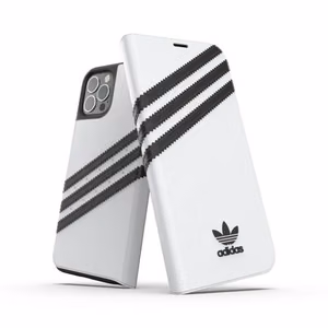 Adidas OR Booklet Case PU iPhone 12 / 12 Pro 6.1":lle - valkoinen ja musta