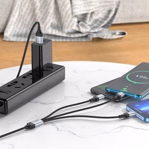 Hoco 3-in-1 Kaapeli USB-A - Lightning / Micro USB / USB-C 1m X102 Musta