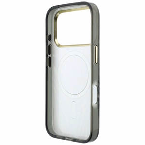 Guess IML Zebra Glitter Triangle Logo MagSafe suojakuori mallille iPhone 18 Pro / 17 Pro – väri: hopea