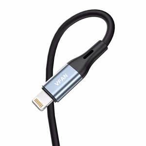 VFAN L05 Lightning–3,5 mm minijakki-AUX-kaapeli, 1 m, harmaa