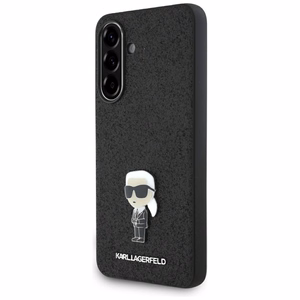 Karl Lagerfeld Fixed Glitter Ikonik Logo Metal Pin Case for Samsung Galaxy A36 - Black