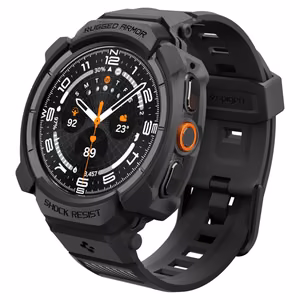 Spigen Rugged Armor Pro -suojakuori- ja rannekepakkaus Samsung Galaxy Watch Ultra 2 (2026) 47 mm -kellolle – mattamusta