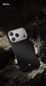 Benks Magnetic Armor Air Armor Grid Kevlar suojakuori Metal Frame 600D (B070) iPhone 17 Pro Max:lle musta