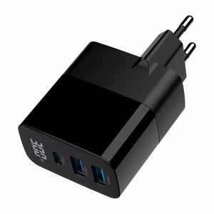 Gembird TA-UC-PDQC30LCD-BK-02 mobiililaitelaturi universaali musta AC pikalataus sisäkäyttöön