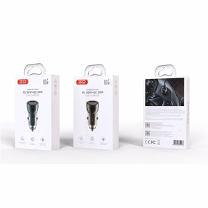 XO auton laturi CC60 USB-A/USB-C 60W musta