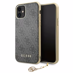 Guess GUHCN61GF4GGR iPhone 11 6.1" / Xr harmaa / harmaa kova kotelo 4G Charms kokoelma