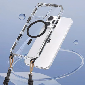 Tel Protect Strap Clear Case for Iphone 15 black