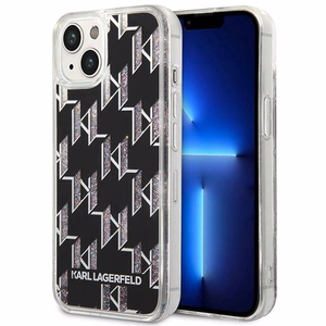 Karl Lagerfeld KLHCP14SLMNMK iPhone 14 6.1 kovakuori musta / musta Liquid Glitter Monogram