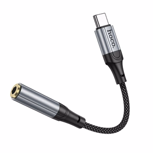 Adapter AUX USB C to Jack 3,5 mm Hoco 0,12 m LS36 black
