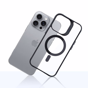 3mk Satin Armor MagCase MagSafe-tuella iPhone 16 Pro Max:lle - Läpinäkyvä mustalla kehyksellä