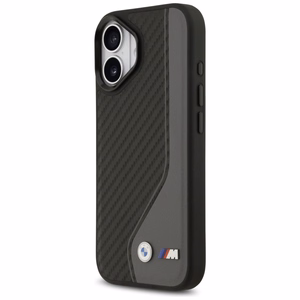 BMW puhelimen kuori iPhone 17, MagSafe-yhteensopiva, BMHMP17S25PCCSCAK (PU-hiilikuitulogo), antrasiitti